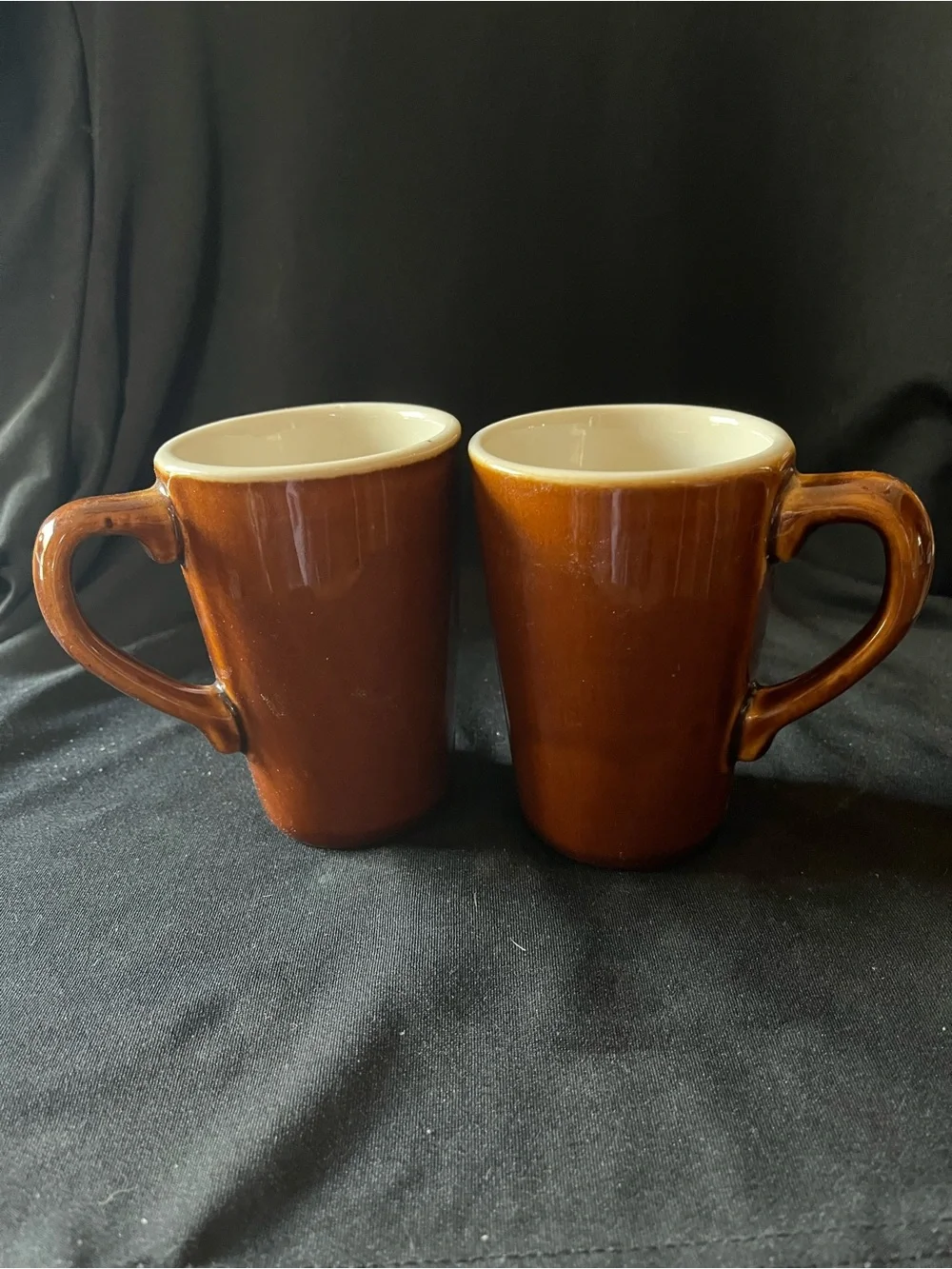 Classic Ceramic Brown Coffee Mugs - Set of 2 USA Restaurant Ware